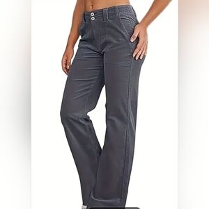 Gray Straight-Leg Pants